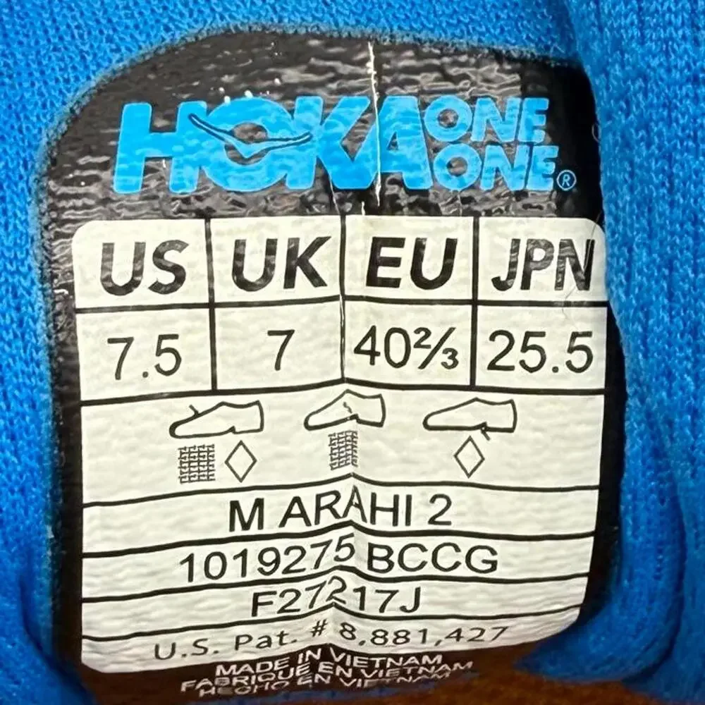 Hoka Arahi 2 Road Running Shoe Men's Size 7.5 - Picture 5 of 12